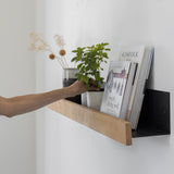 PLANK מדף מתכת עם חזית עץ אלון מעוצב
