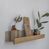 PLANK מדף מתכת עם חזית עץ אלון מעוצב