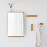 מראת עץ אלון מראה קיר במסגרת טבעית