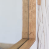 מראת עץ אלון מראה קיר במסגרת טבעית