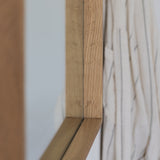 מראת עץ אלון מראה קיר במסגרת טבעית