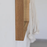 מראת עץ אלון מראה קיר במסגרת טבעית