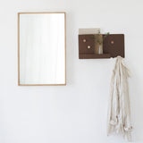 מראת עץ אלון מראה קיר במסגרת טבעית