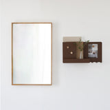 מראת עץ אלון מראה קיר במסגרת טבעית