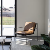 כורסת ברזל ריפוד עור טבעוני Nook