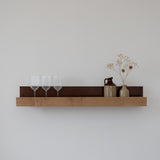 PLANK מדף מתכת עם חזית עץ אלון מעוצב
