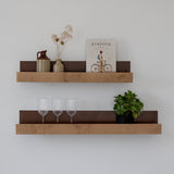 PLANK מדף מתכת עם חזית עץ אלון מעוצב