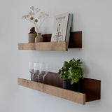 PLANK מדף מתכת עם חזית עץ אלון מעוצב