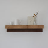 PLANK מדף מתכת עם חזית עץ אלון מעוצב