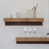 PLANK מדף מתכת עם חזית עץ אלון מעוצב