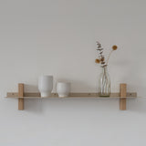 CUT מדף מתכת ועץ אלון מלא