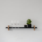 CUT מדף מתכת ועץ אלון מלא