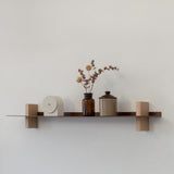 CUT מדף מתכת ועץ אלון מלא