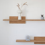 BLOCK- מדף עץ אלון מלא 130 ס״מ (שתי קוביות עץ)