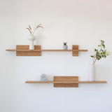 BLOCK- מדף עץ אלון מלא 130 ס״מ (קוביית עץ אחת)