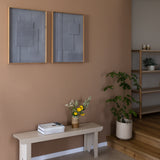 Maze Garden תמונת בטון במסגרת עץ אלון