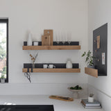 PLANK מדף מתכת עם חזית עץ אלון מעוצב