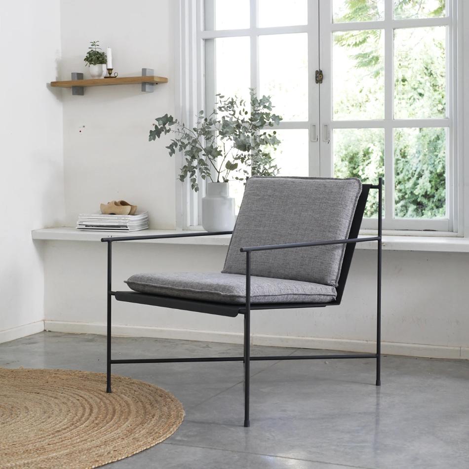 NOOK כורסת יחיד ברזל עם ריפוד בד