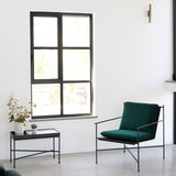 שולחן סלון מלבני עם אריח בטון או עץ