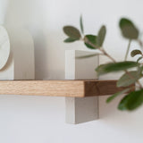 מדף אלון ובטון עומק 14 ס"מ