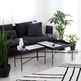 שולחן סלון מלבני עם אריח בטון או עץ