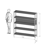 FRAME - set A8 ספריית מדפים עץ וברזל