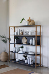 FRAME - set A8 ספריית מדפים עץ וברזל