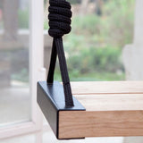 נדנדת עץ אלון וברזל בשחור