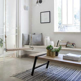 שולחן סלון עץ אלון וברזל מעוצב