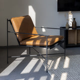 כורסת ברזל ריפוד עור טבעוני Nook