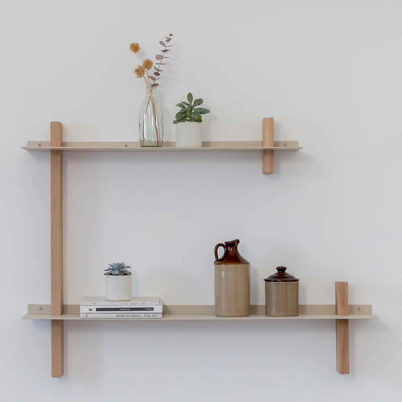 CUT יחידת מדפים עץ ומתכת – קומבינציה F