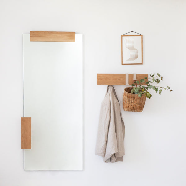 KORA MIRROR מראה מודולרית עם מסגרת אלמנט עץ