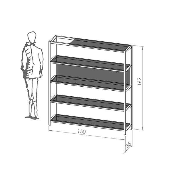FRAME set A6 ספרית מדפים לחדר שינה או סלון