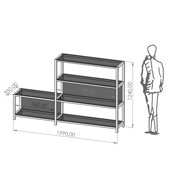 FRAME - set B1 שידת מדפים פתוחה סט B1