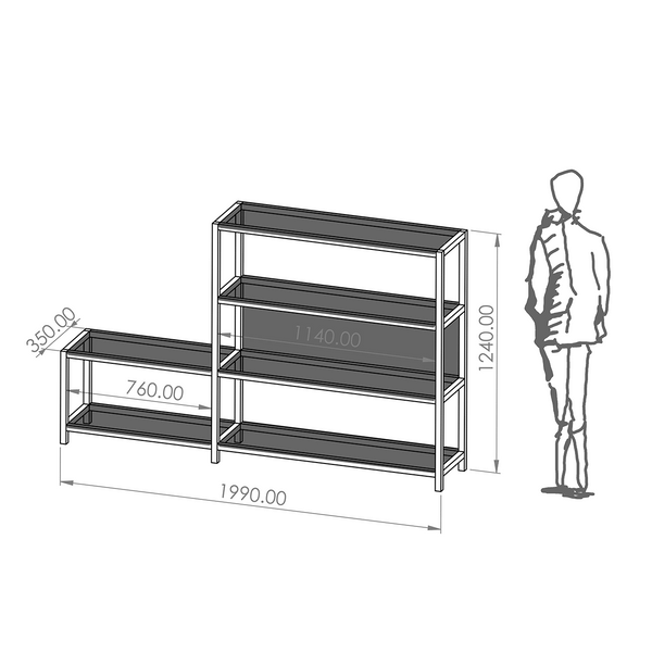 FRAME set B4 שידת מדפים פתוחה לסלון