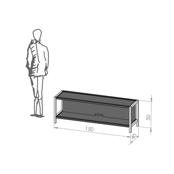 Frame set C full back FRAME שידת מדפים פתוחה