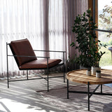 כורסת ברזל ריפוד עור טבעוני Nook