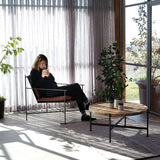 כורסת ברזל ריפוד עור טבעוני Nook