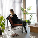 כורסת ברזל ריפוד עור טבעוני Nook