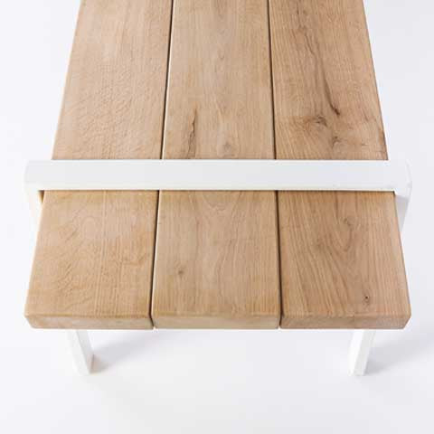 שולחן עץ אלון וברזל